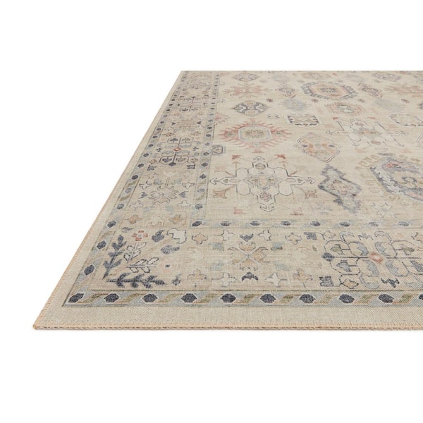 Hathaway Beige/Multi 9 ft. x 12 ft. Traditional Distressed Printed Area Rug