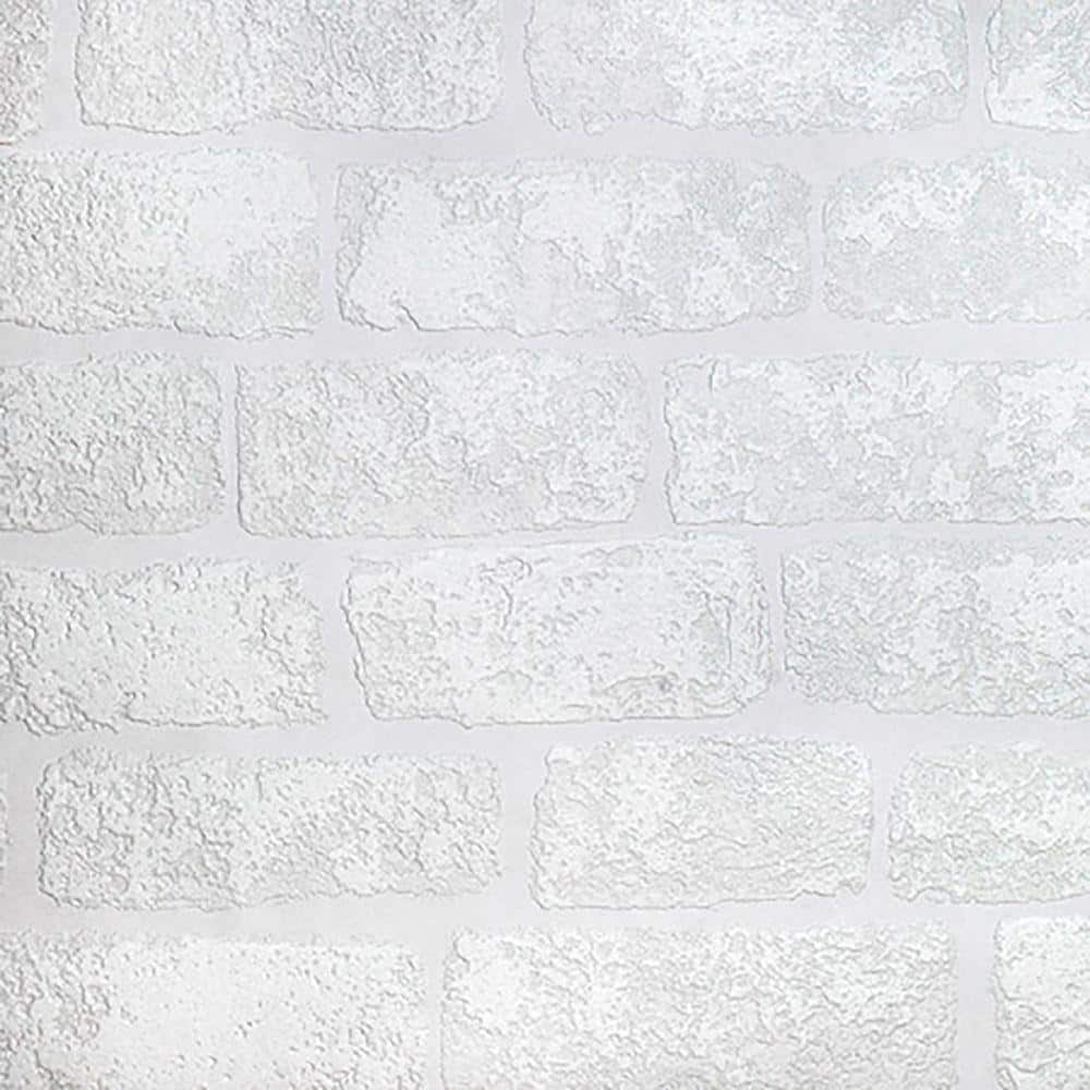 Lincolnshire White Embossed Brick Paintable Vinyl Wallpaper