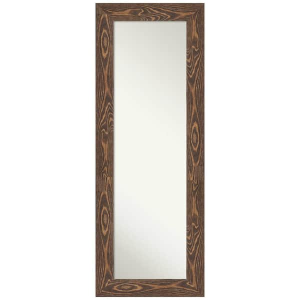 Amanti Art Non-Beveled Bridge Brown 20 in. W x 54 in. H Full Length Framed On the Door Mirror