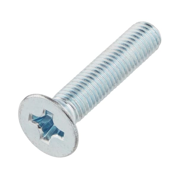 M8-1.25x40mm Zinc Flat Head Phillips Drive Machine Screw 1-Piece