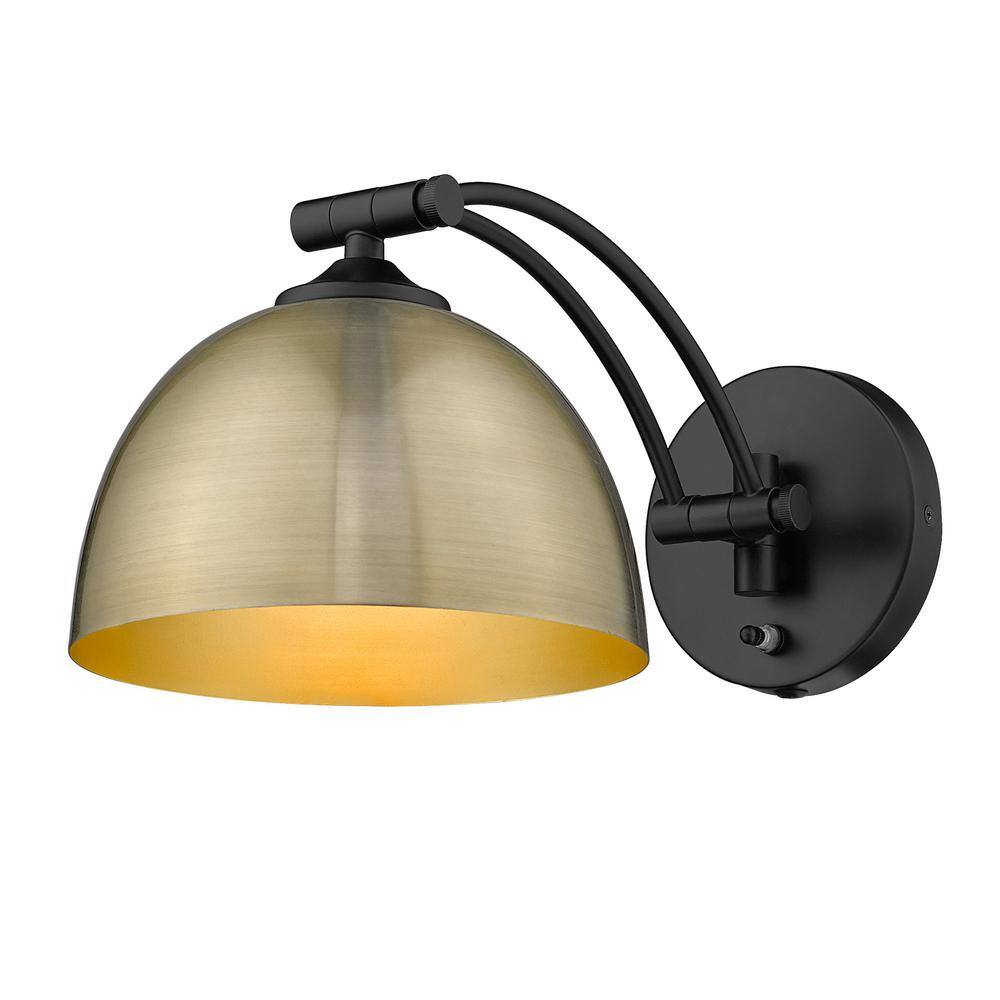 Black and Brass Adjustable Modern Wall Sconce