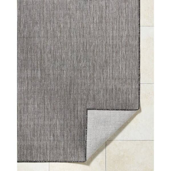 Barberry 2 ft. W x 7 ft. L Indoor/Outdoor Runner Machine Woven Rug, Black Area Rug