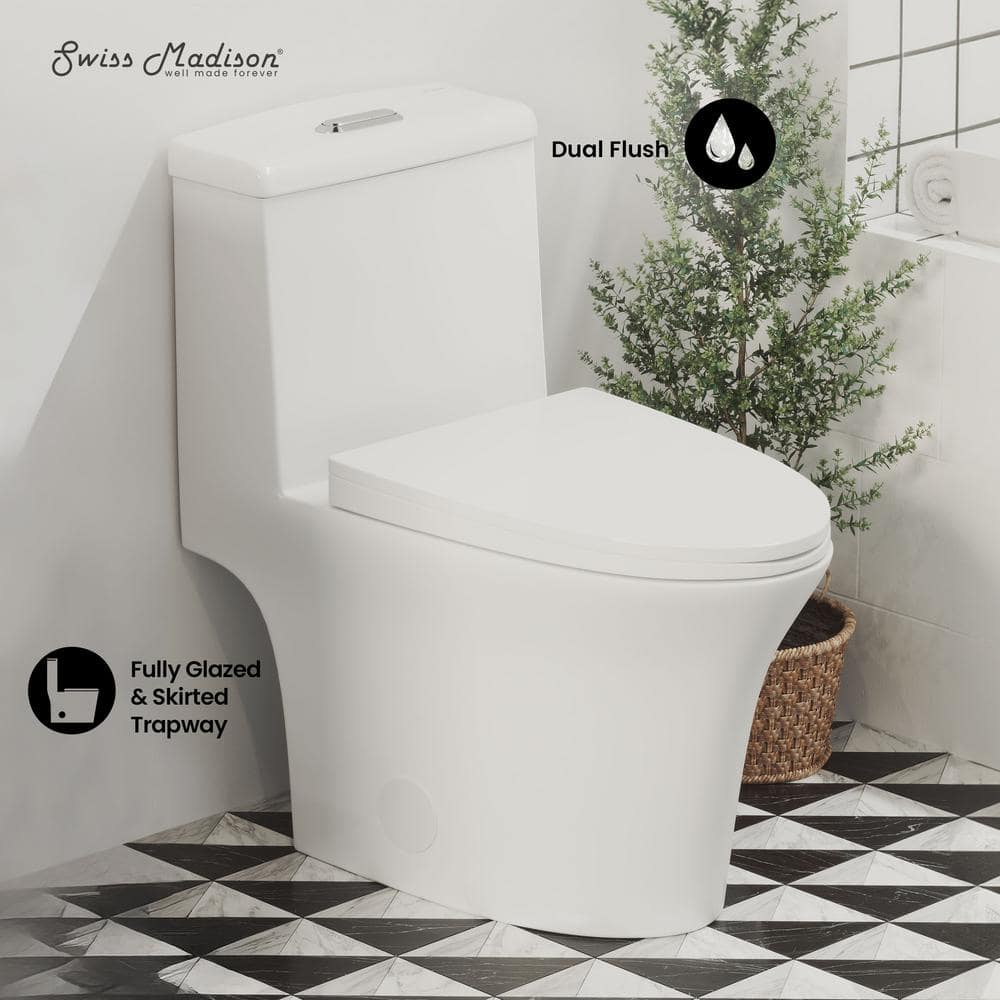 Hugo White Ceramic Elongated Dual Flush Toilet