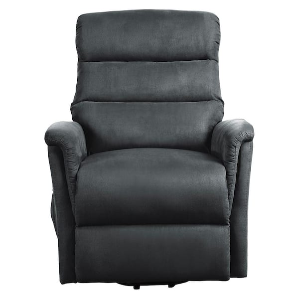 EVERGLADE HOME Shola Gray Microfiber Upholstered Power Lift Reclining Chair with Massage and Heat