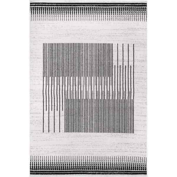nuLOOM Kacey Abstract Contemporary Stripes Grey 3 ft. x 8 ft. Indoor Runner Rug