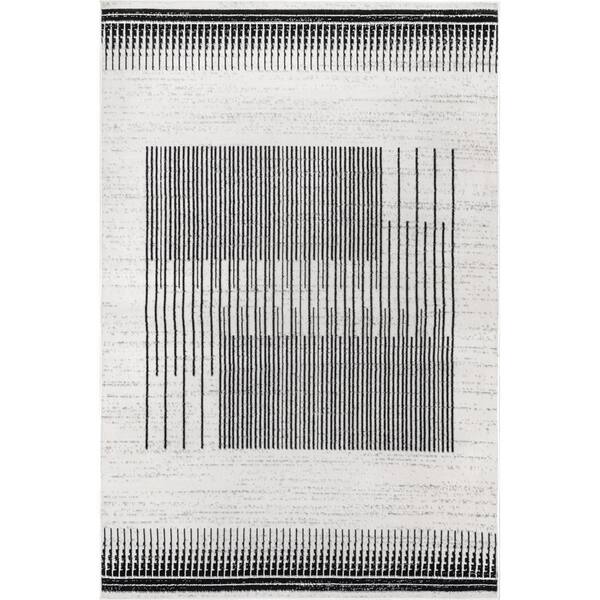 nuLOOM Kacey Abstract Contemporary Stripes Grey 5 ft. x 8 ft. Indoor Area Rug