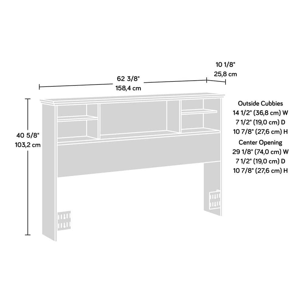Full/Queen White Plank Wood Headboard with Storage