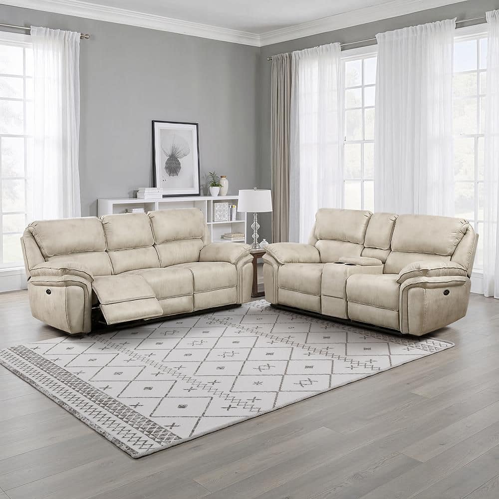 Lazzara Arlo 90 in. W Pillow Top Arm Microfiber Rectangle Power