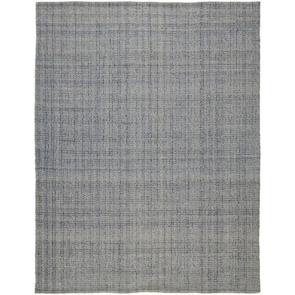 HomeRoots 2 ft. x 8 ft. Gray, Ivory Solid Color Area Rug
