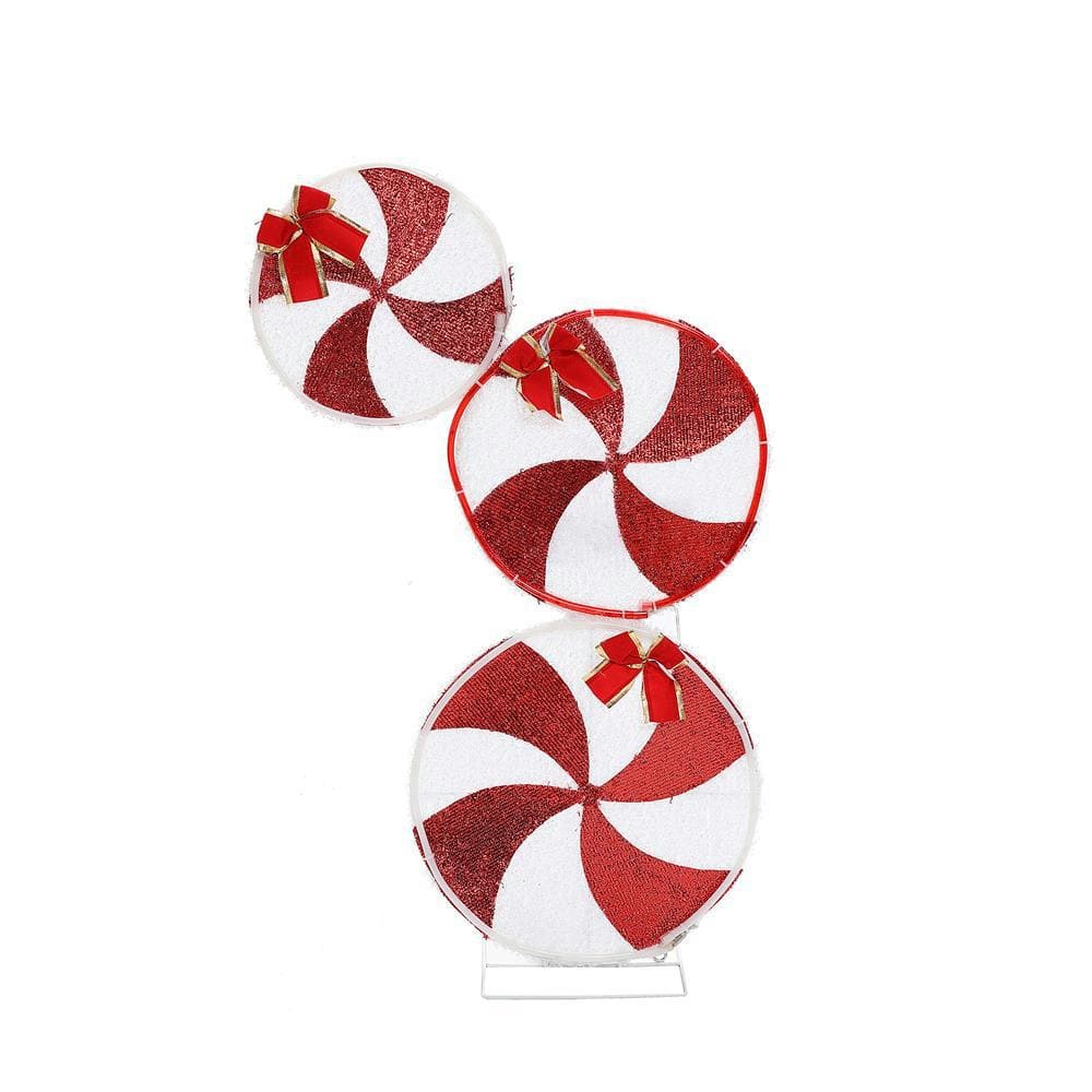 32.4 in. Multi-Color Fabric Yard Sculpture Christmas Peppermint Candy Holiday Decoration price history on PriceWatchPro