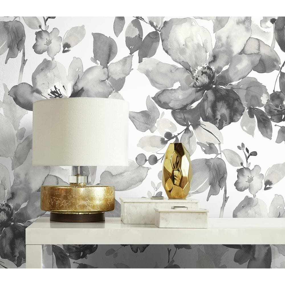 Inkwell Watercolor Garden Floral Pre-Pasted Wallpaper Roll
