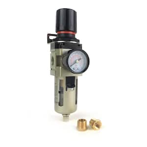 FR3802G 3/8 in. Air Filter Regulator Combo with Pressure Gauge with Max Inlet 200 PSI and Max Outlet 160 PSI