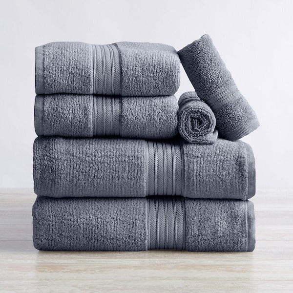 Chambray Blue Soft Cotton Classic 6 Piece Towel Set