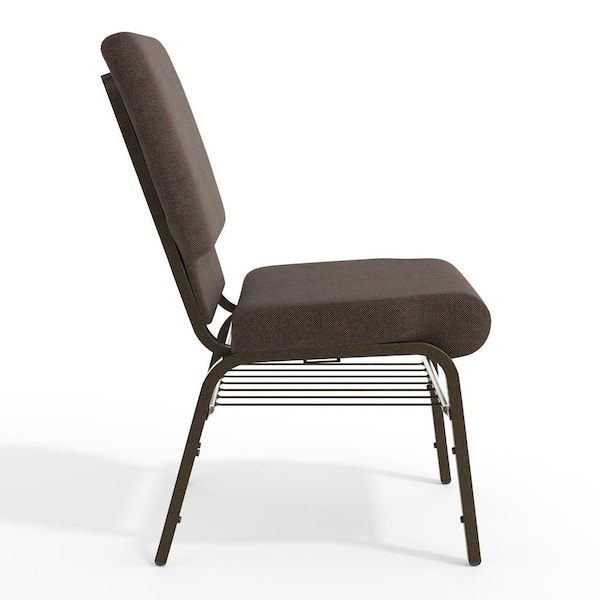 Carnegy Avenue Fabric Stackable Church Chair in Brown CGA-XU-1606