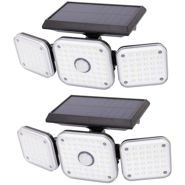 Operfurni 120-Degree Solar Motion Activated Outdoor Integrated LED Area Flood Light (2-Pack)