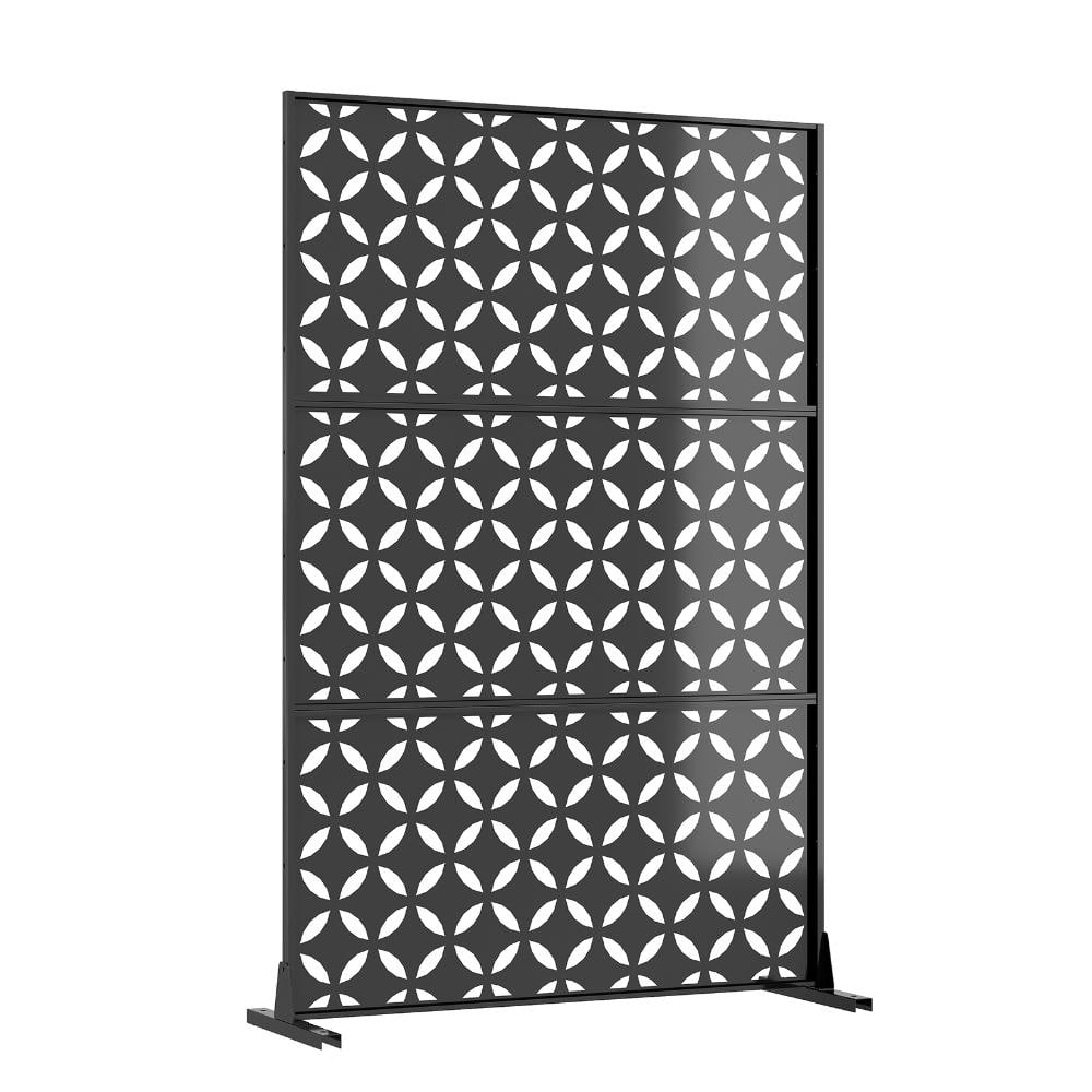 "Freestanding Metal Outdoor Privacy Screen with Stand, 47""W x 74""H Decorative Garden Divider Panel, Weather-Coated Steel" price history on PriceWatchPro