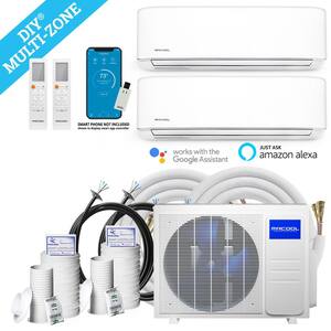 DIY 27,000 BTU 2.25-Ton 2-Zone Ductless Mini Split AC and Heat Pump with 12K Plus 18K and 16,35 ft. Lines