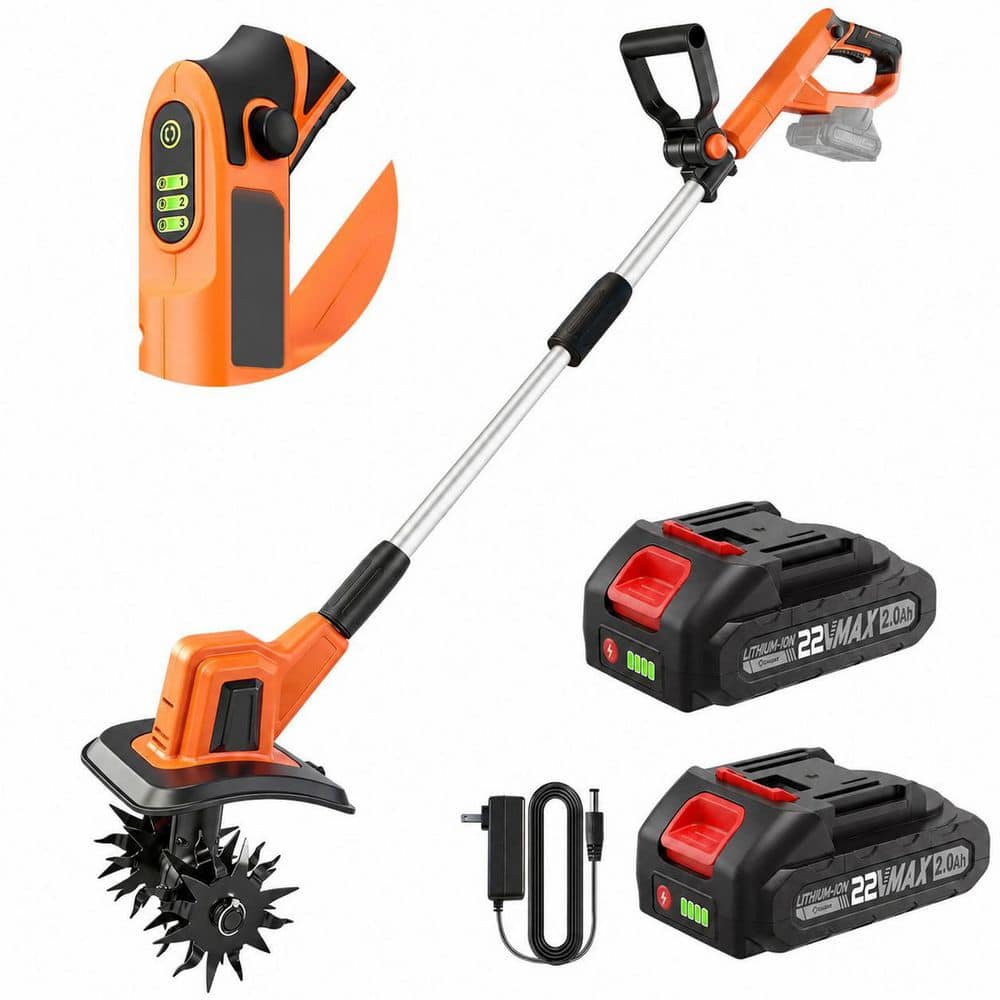 22-Volt Orange Cordless Electric Garden Tiller Cultivator, 3-Speed, 9 in. Width, 6.3 in. Depth, Alloy Steel price history on PriceWatchPro