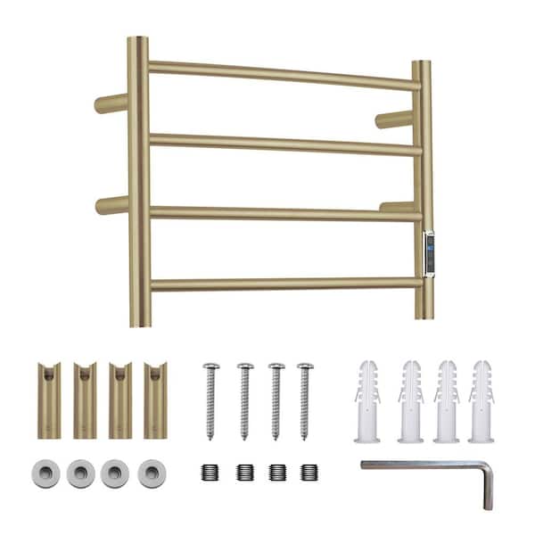 Wall Mounted Towel Warmer Racks with Timer and Temperature Control, 4 Bar Stainless Steel Towel Heater for Bathroom