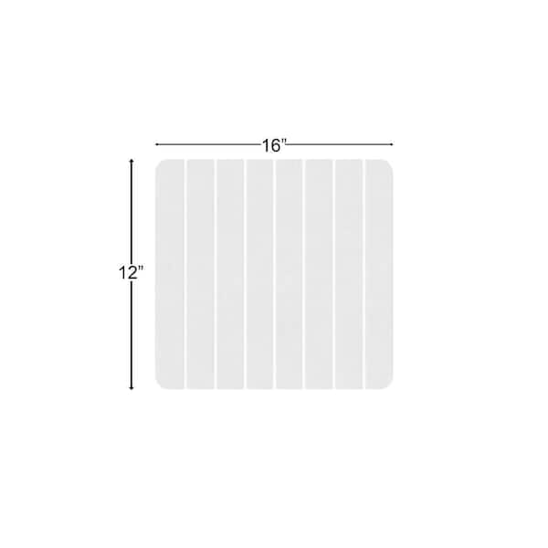 16 in. x 12 in. Quick Dry Small Slatted White Rectangle Diatomite Bath Mat