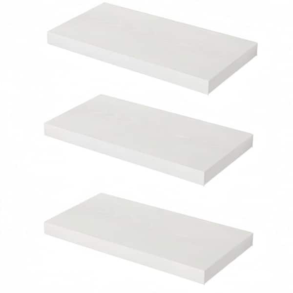 23.6 in.W x 11.6 in.D Wooden Floating Shelves for Wall,Wall Shelves with Invisible Brackets,White,Set of 3