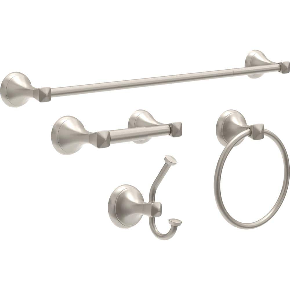 Brushed Nickel Double Towel Hook with SpotShield