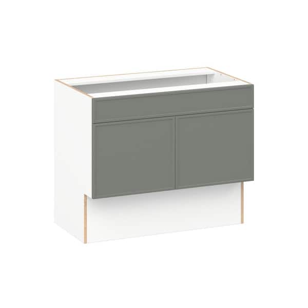 Fairview 36 in. W x 21 in. D x 30 in.H Assembled Slim Shaker Accessible ADA Bath Sink Base Kitchen Cabinet in Moss Green