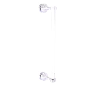 Pacific Grove Collection 18 Inch Single Side Shower Door Pull with Dotted Accents in Satin Chrome