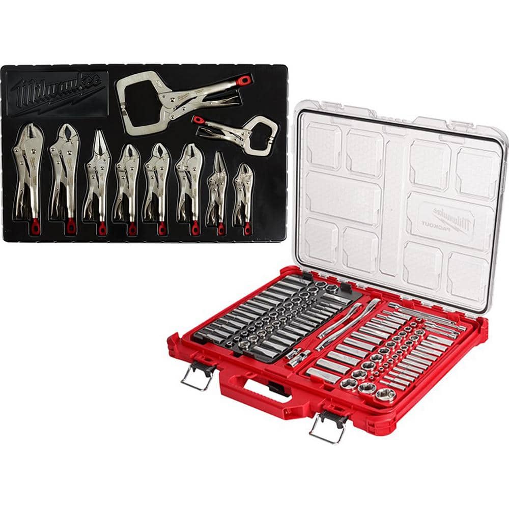 Milwaukee 48-22-9481 3/8 in. Drive SAE Ratchet and Socket Mechanics Tool  Set with Packout Case (28-Piece)