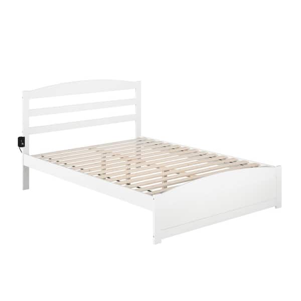AFI Warren 60-1/4 in. W White Queen Solid Wood Frame with Footboard and ...