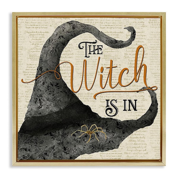 Stupell Industries Vintage Witch Hat Phrase by Deane Beesley 1-Piece Floater Frame Graphic Print Typography Art Print 25 in. x 25 in.