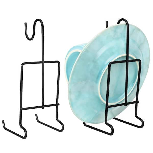 Tea Cup and Saucer Display Stand Metal Mug Hanger Holder Tray Easel Rack for Afternoon Tea Party Black
