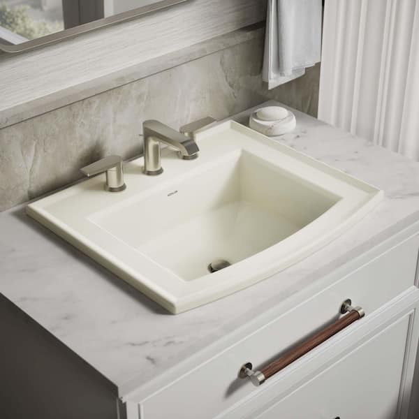 Archer 22.6 in. x 19.44 in. Drop-In Bathroom Sink in Biscuit Vitreous China