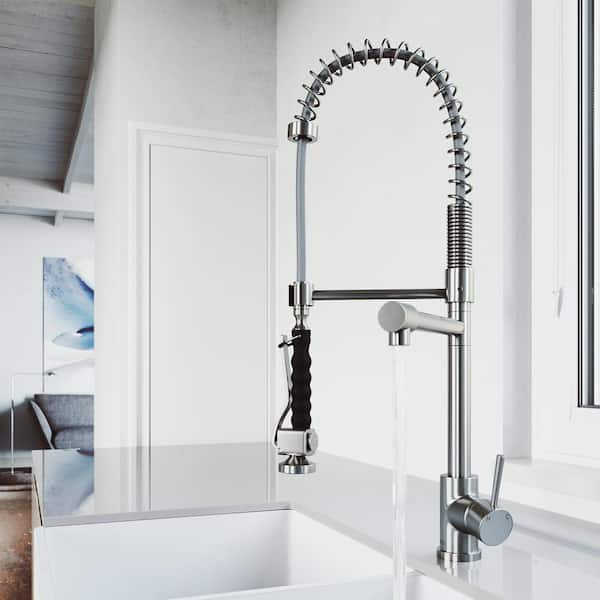 VIGO Zurich Single Handle Pull-Down Sprayer Kitchen Faucet in
