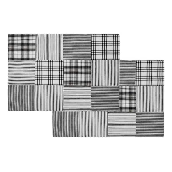 Sawyer Mill 19 in. W x 13 in. H Black Cotton Quilted Placemat (Set of 2)