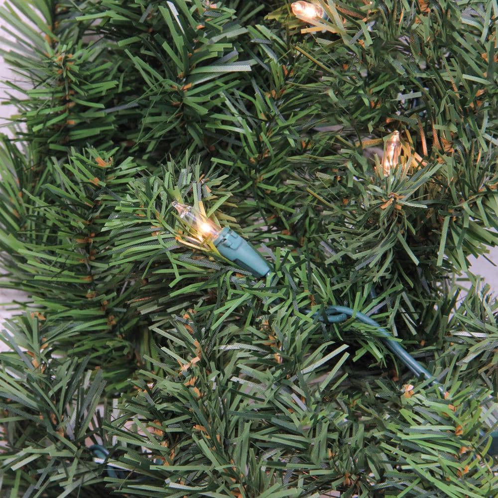 Luminous Canadian Pine 9' Outdoor Artificial Christmas Garland with Clear Lights