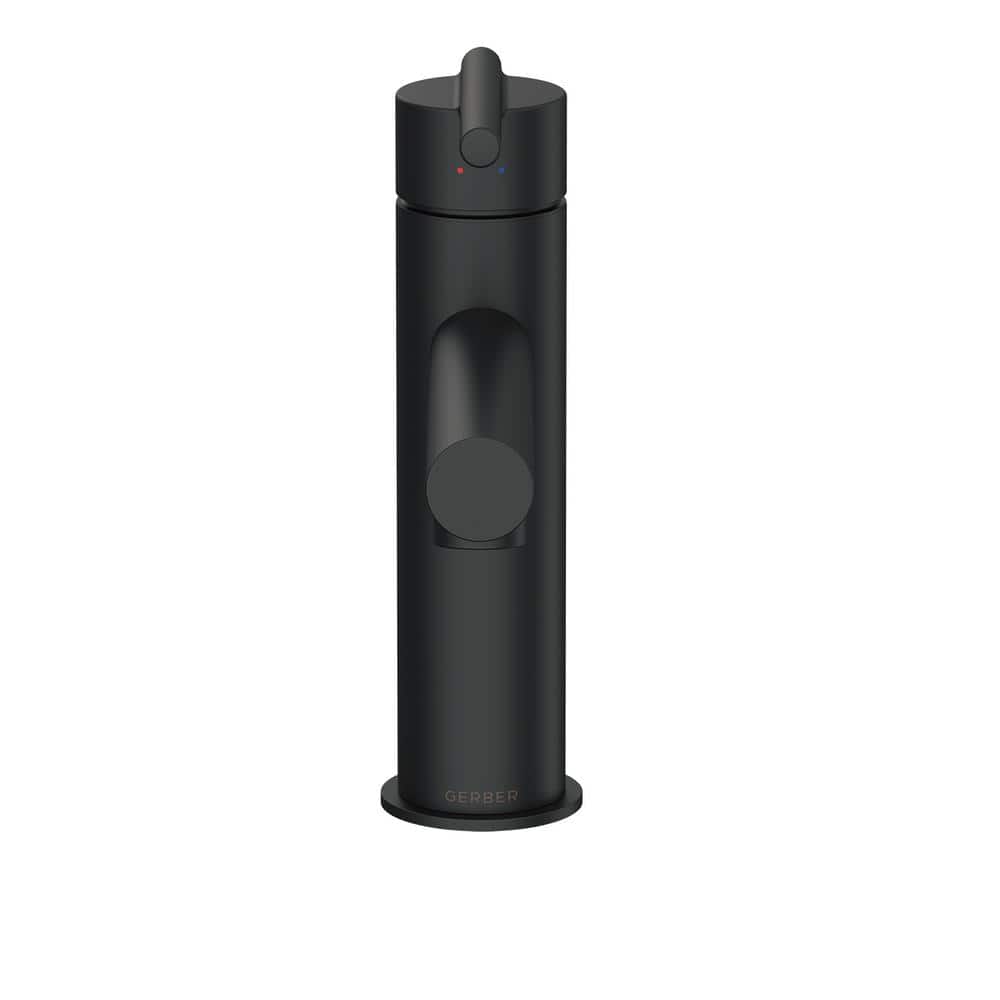 Satin Black Modern Single Handle Bathroom Faucet with Ceramic Lever