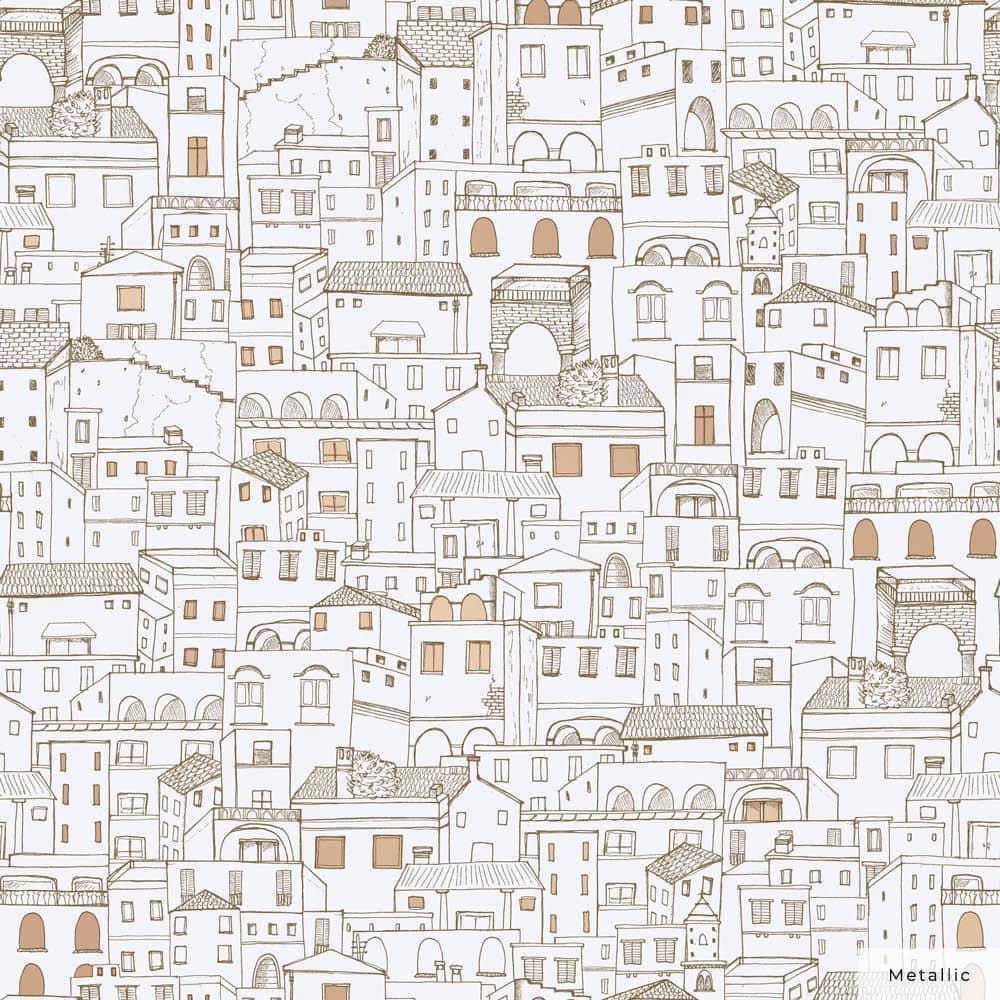 White and Gold Vinyl Peel and Stick Wallpaper Roll