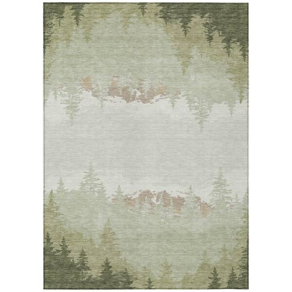 Chantille Machine Washable Indoor/Outdoor Abstract ACN2861 Celery 10 ft. x 14 ft. Area Rug