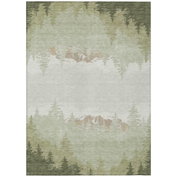 Chantille Machine Washable Indoor/Outdoor Abstract ACN2861 Celery 9 ft. x 12 ft. Area Rug