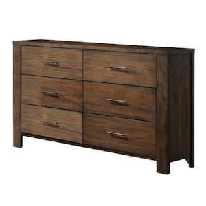 Merrilee 6-Drawer Oak Dresser (36H X 16W X 59D)