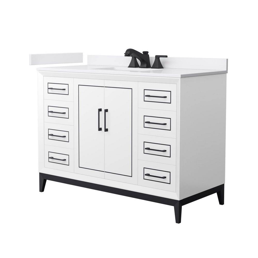 Marlena 48 in. Single Freestanding White Bath Vanity with White Cultured Marble Top Assembled price history on PriceWatchPro