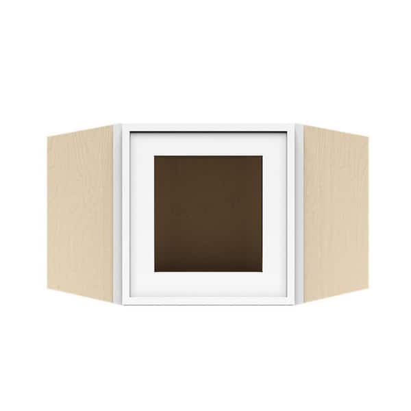Slim Shaker Assembled 24 in. W x 12 in. H x 12 in. D Wall Diagonal Corner Kitchen Cabinet in White