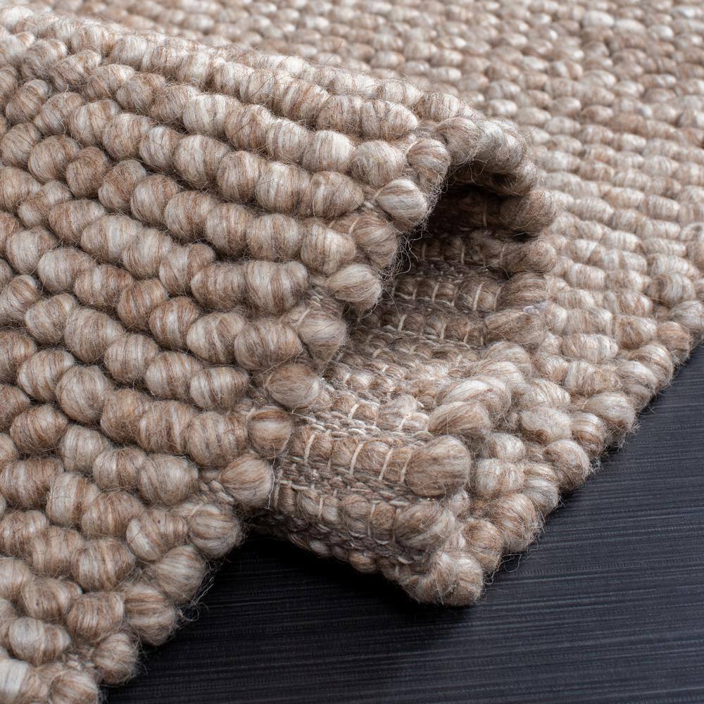 Natura Brown Hand Woven Wool Area Rug, 5' x 8'