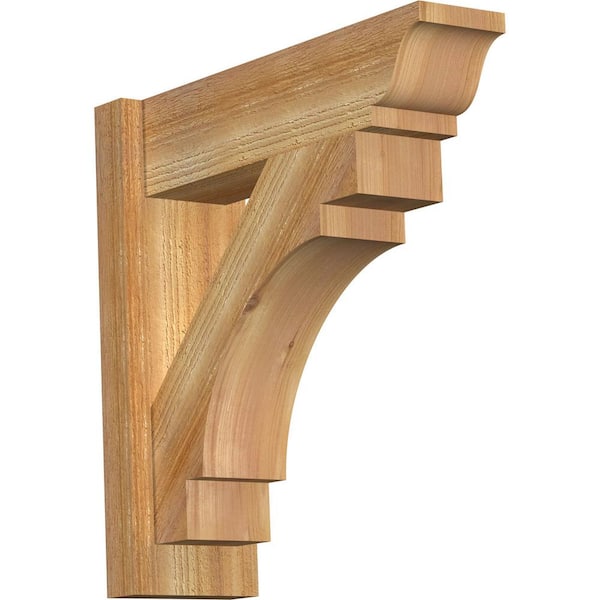 Ekena Millwork 6 in. x 20 in. x 20 in. Western Red Cedar Merced Traditional Rough Sawn Outlooker