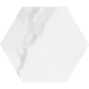 Toscana Carrara 9 in. x 10 in. Hexagon Matte Glazed Porcelain Floor and Wall Tile (9.08 sq. ft./Case)