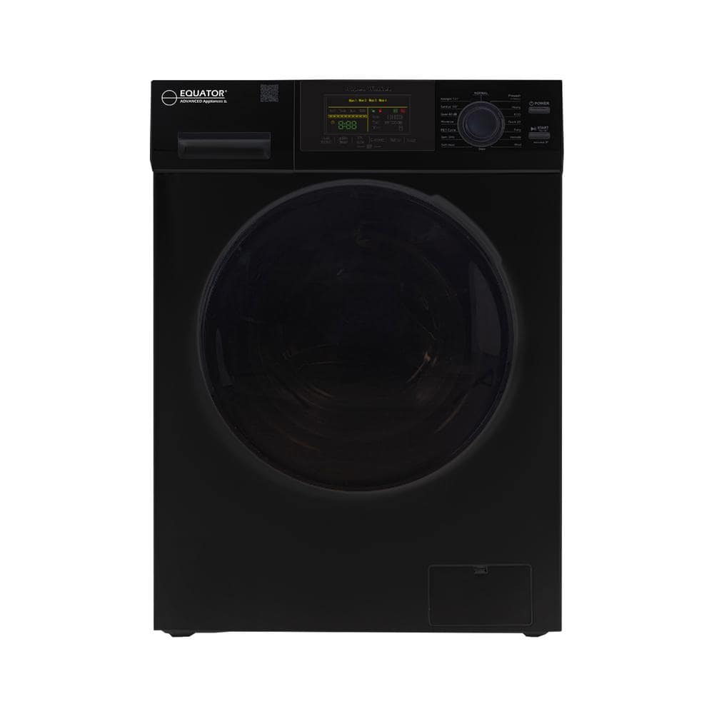 EQUATOR ADVANCED Appliances 1.62 cu. ft. 23.5 in. 1400 RPM 16 Programs Touch Pet Compact 110-Volt Sani Digital Front Load Washer in Black