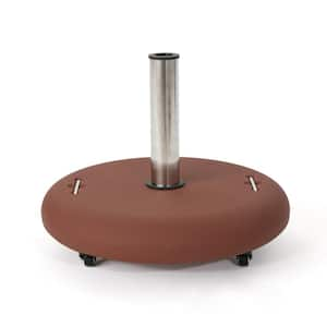 88 lbs. Concrete Patio Umbrella Base with Wheels in Terracotta, Accommodates 1.6/1.9/2.3 in. Umbrella Poles