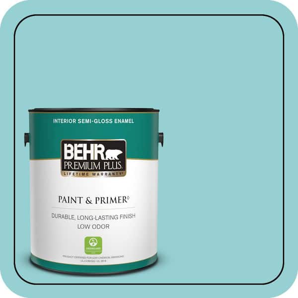 BEHR PREMIUM PLUS 1 gal. #M460-3 Big Surf Semi-Gloss Enamel Low Odor Interior Paint & Primer