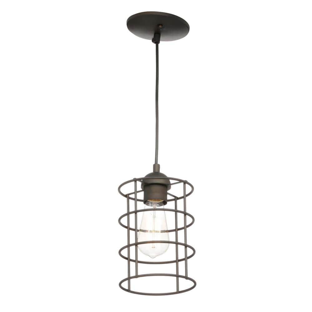 Oil Rubbed Bronze Mini Pendant Light with Adjustable Height